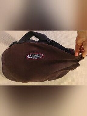 Dogpile Vintage Y2K Brown Canvas Duffel Rucksack Bag Clasp Drawstring Backpack